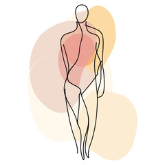 Fototapeta premium Man drawing line art vector