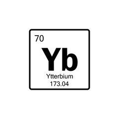 periodic table Ytterbium line icon