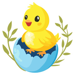 Fototapeta premium Yellow chick illustration animal bird vector
