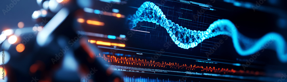 Poster exploring dna analysis in a cutting-edge laboratory environment a viewpoint on genetic research and 