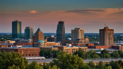 Fototapeta premium Kitchener, Ontario, Canada Downtown City Skyline