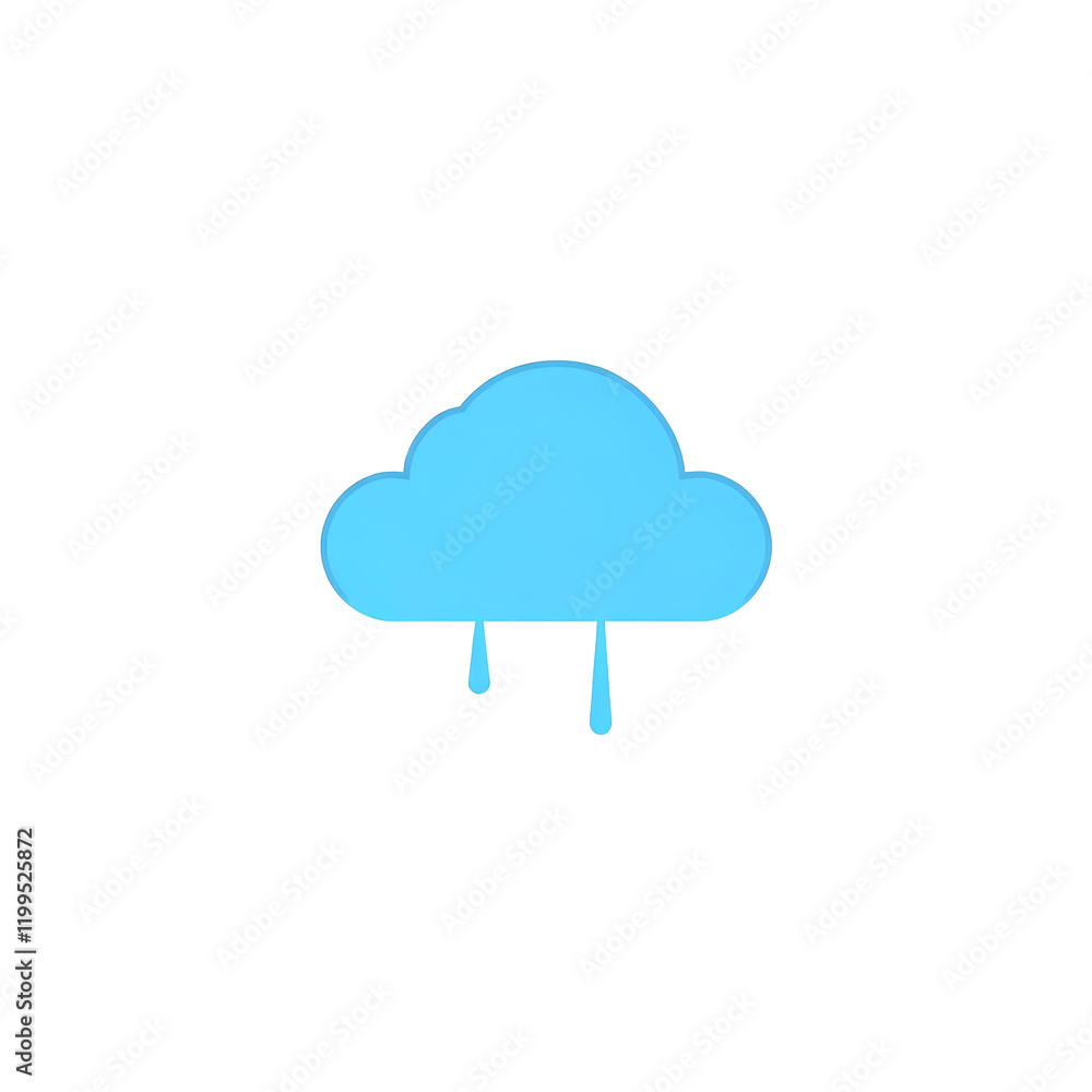 Poster modern blue cloud icon with a clean digital design, representing cloud computing and online data sto