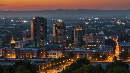 Kitchener, Ontario, Canada Downtown City Skyline
