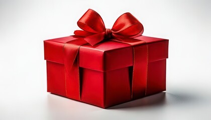Fototapeta premium Red gift box isolated on white backgroundGenerated image