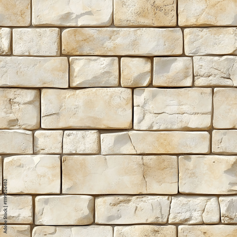 Poster natural stone brick texture with beige and rustic pattern