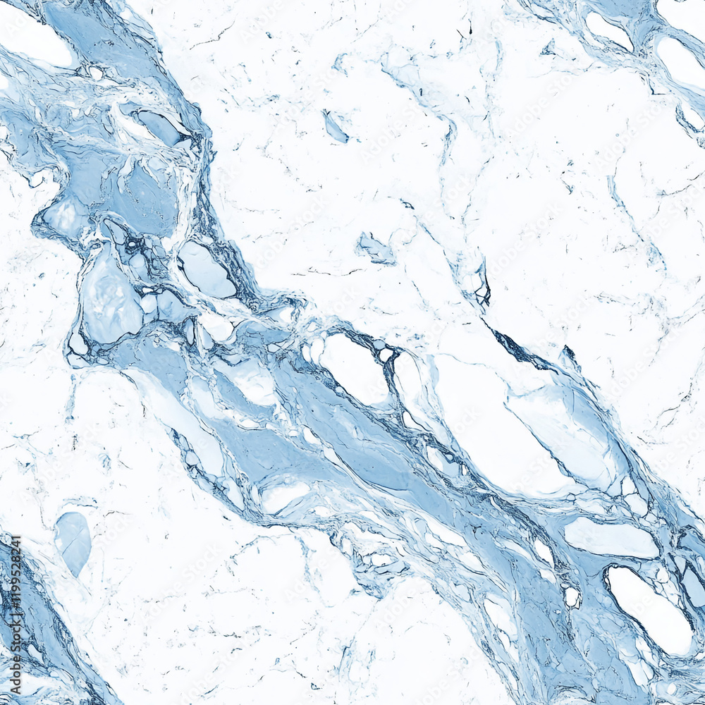 Poster blue marble texture with abstract veins and natural flowing pattern