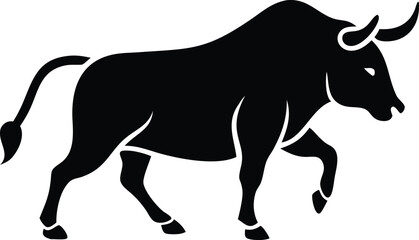 black silhouette of a cow