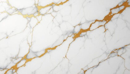 Fototapeta premium White Marble Surface with Gray Veining and Gold Accents