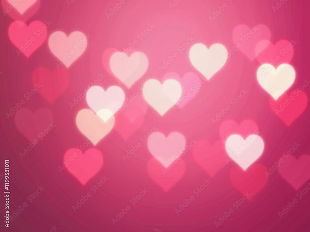 Aufkleber abstract pink bokeh background featuring defocused blurred heart shaped lights for a unique st. vale