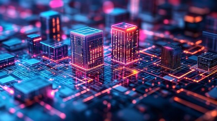 Modern technology IT solutions illustration with digital circuits, abstract tech elements, and innovative design for business and technology themes.