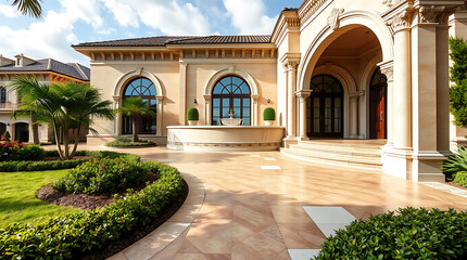 Magnificent Mediterranean Mansion: Luxury Real Estate, Grand Architecture, Elegant Home Exterior