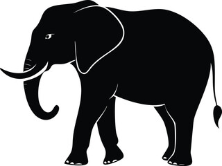 elephant silhouette isolated on white