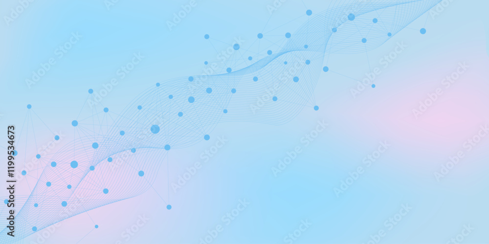 Poster abstract technology network connection points and lines. digital technology background big data anal