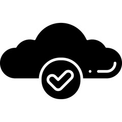 Verified Cloud icon single vector illustration