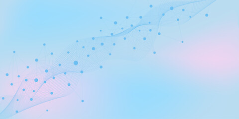 Abstract technology network connection points and lines. Digital technology background big data analysis, genetic engineering, science and technology design concept