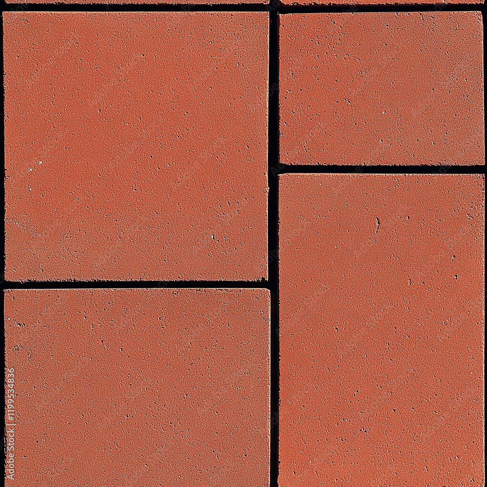 Poster Smooth red brick tile texture with clean edges and a seamless pattern design