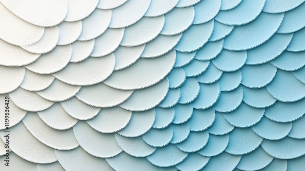 Poster abstract texture of overlapping circular shapes in soft blue and white hues for modern design backgr