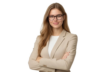 Successful confident woman business coach standing with crossed hands
