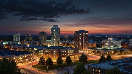Obraz premium Kitchener, Ontario, Canada Downtown City Skyline