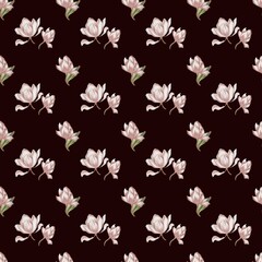Elegant magnolia watercolor pattern for textile and wrapping paper design
