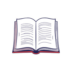 Hand-Drawn Open Book Illustration Vector for Educational or Literary Projects