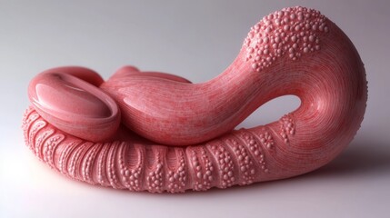 Fototapeta premium Abstract Pink Sculpture: Intricate Forms and Textures