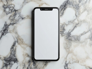 isolated mobile phone on marble background