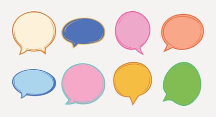 Colorful speech bubble illustration set vector