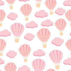 hot air balloon seamless pattern