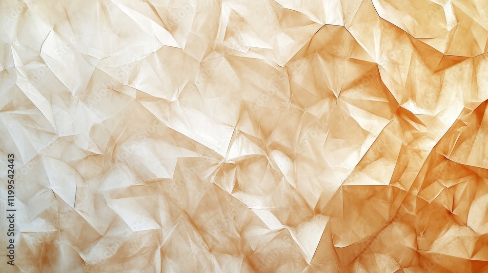 Poster Abstract background with beige and brown crumpled paper texture.