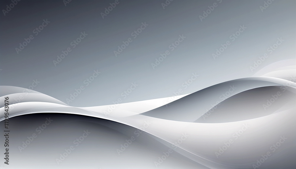 Poster curved forms and soft gradients create a serene abstract landscape