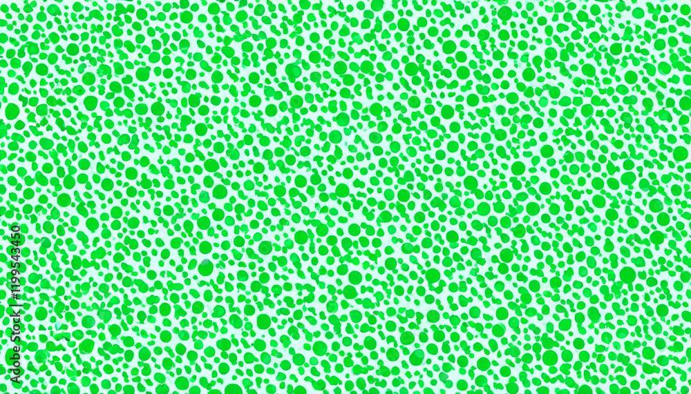Poster vibrant green pattern filled with circles and dots in playful design