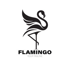 Obraz premium Flamingo Logo. Flamingo Logo Design. Flamingo Logo Brand. Flamingo Logo Vector Design Isolated on White Background