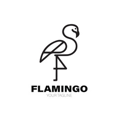 Obraz premium Flamingo Logo. Flamingo Logo Design. Flamingo Logo Brand. Flamingo Logo Vector Design Isolated on White Background