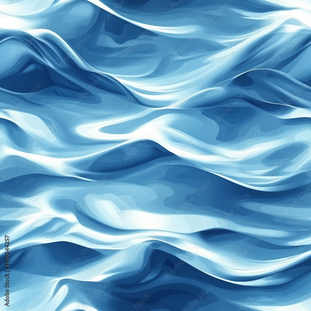 Poster Abstract blue wave texture with fluid patterns and gradient tones