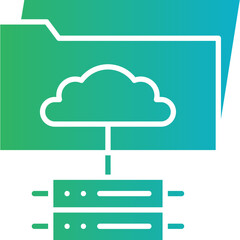Data Access from Folders icon single vector illustration