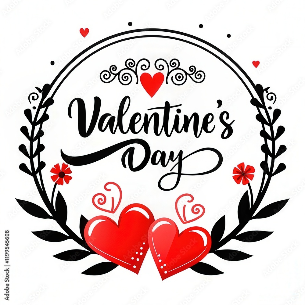 Sticker Valentine's Day logo on a white background