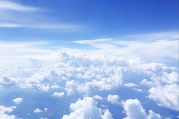 Sky From Airplane - A Stunning View of Clouds and Blue Sky from High Up in the Air