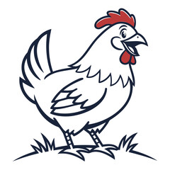 Chicken Vector Illustration isolated on a transparent background