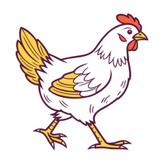 Chicken Vector Illustration isolated on a transparent background