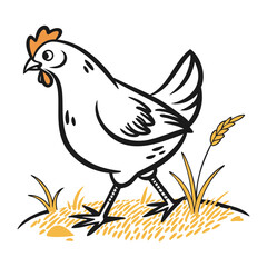 Chicken Vector Illustration isolated on a transparent background