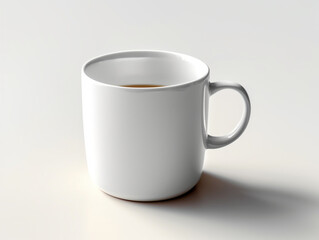 Obraz premium White ceramic tea and coffee cup with a minimalistic design on a white background