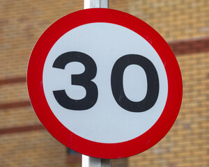 30mph Road Sign in the UK