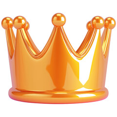 Shiny orange crown resting on a smooth surface reflecting light