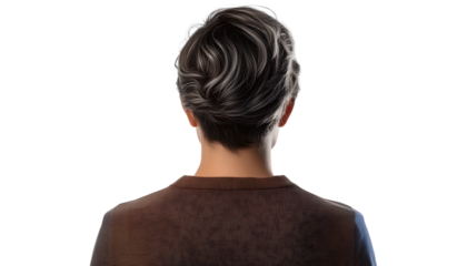 back view of a person isolated on transparent background cutout