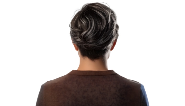 back view of a person isolated on transparent background cutout