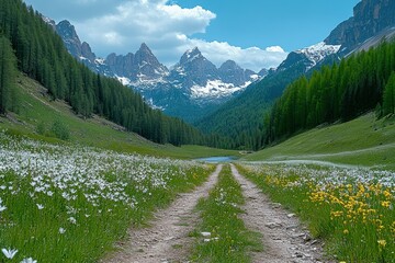Fototapeta premium Haukland - Uttakleiv, Lofoten. Beautiful simple AI generated image
