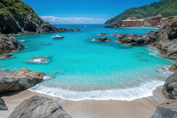 Fototapeta premium Bergsee in den Alpen - Grünsee in Weißbrunn im Ultental in Südtirol Italien. Beautiful simple AI generated image