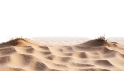 sand dunes in the desert border isolated on transparent background cutout