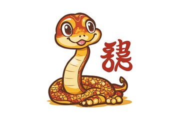 Fototapeta premium Chinese New Year Mascot Representing the Year of the Snake.